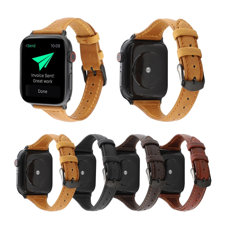 Bracelet en cuir véritable texturé Crazy Horse, pour Apple Watch Series 7 41 mm / 6 & SE & 5 & 4 40 mm / 3 & 2 & 1 38 mm, pour Apple Watch Series 8 & 7 41 mm / SE 2 & 6 & SE & 5 & 4 40 mm / 3 & 2 & 1 38 mm